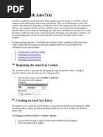 Working With Autotext: Displaying The Autotext Toolbar