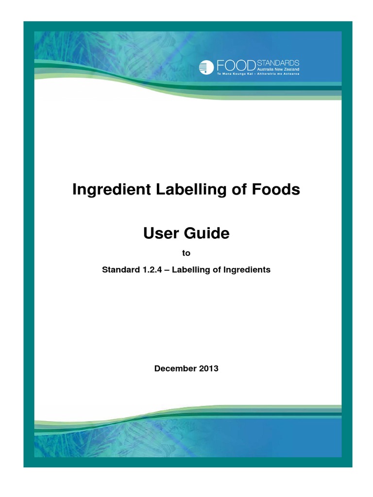 Ingredient Labelling User Guide | PDF | Foods | Genetic Engineering