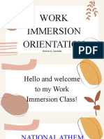 Work Immersion Orientation: Victoria Q. Carumba