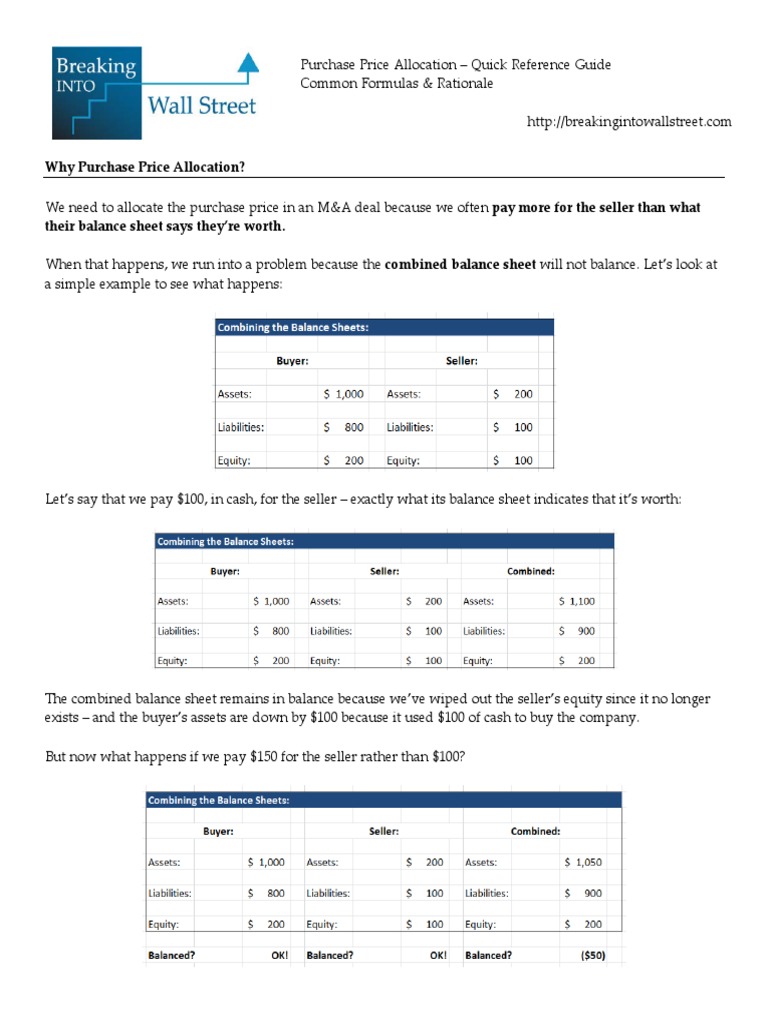 Purchase Price Allocation Guide | PDF | Goodwill (Accounting) | Book Value