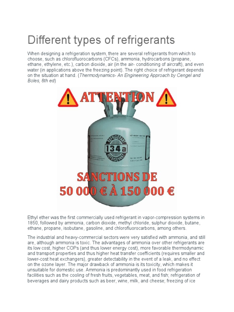 Different Types of Refrigerants PDF Applied And Interdisciplinary