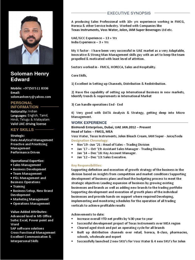 Sales Professional with FMCG Expertise | PDF