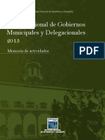 Censo Nacional de Gobiernos Municipales y Delegacionales 2013