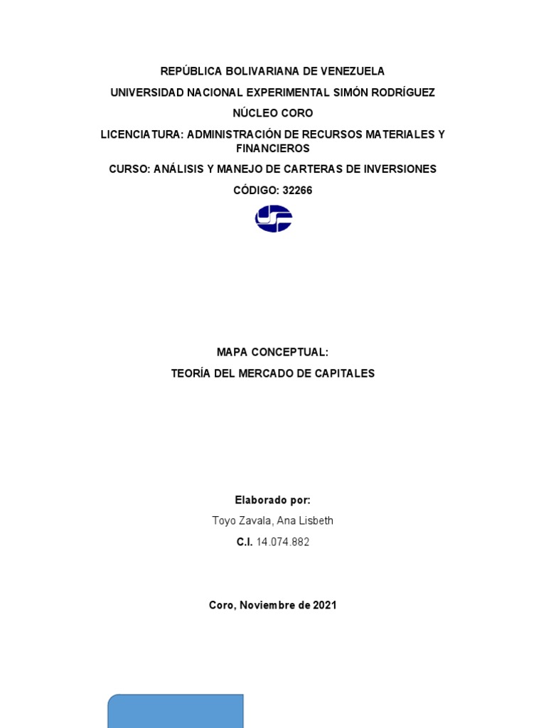 Teoría del Mercado de Capitales | PDF | Inversiones | Mercado (economía)