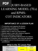 Inquiry-Based Learning Model (7es) and RPMS-Cot Indicators