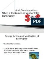 Important Initial Considerations When A Customer or Vendor Files Bankruptcy
