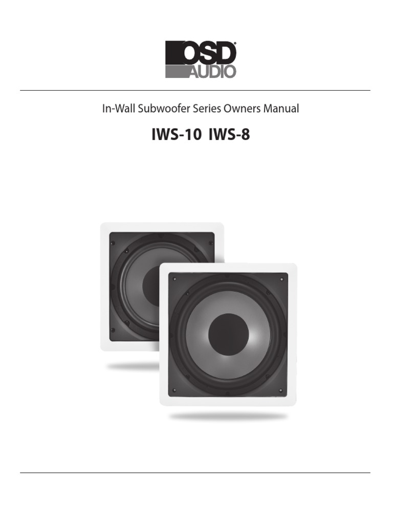 Iws8 Iws10 Manual PDF Loudspeaker Electricity