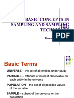 Basic Concepts in Sampling and Sampling Techniques