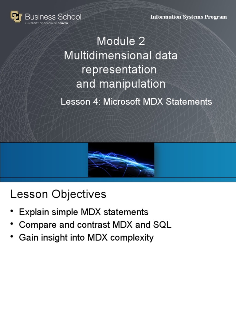 Multidimensional Data Representation and Manipulation: Lesson 4 ...