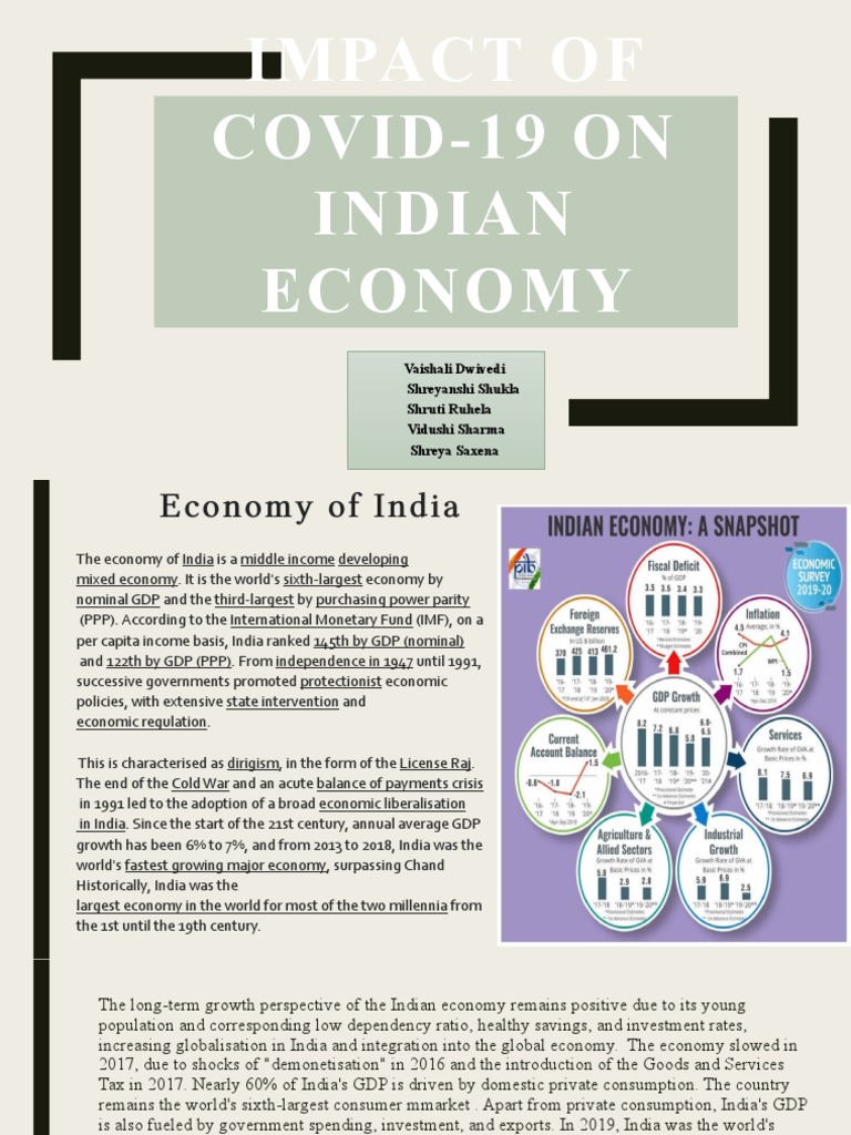 Impact of COVID-19 On Indian Economy | PDF | Economy Of India | Gross ...
