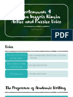 Pertemuan 4 Bahasa Inggris Kimia Active and Passive Voice: Elfrida Ginting, PH.D