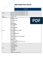 HP Compaq 8200 Elite Small Form Factor: System Specifications