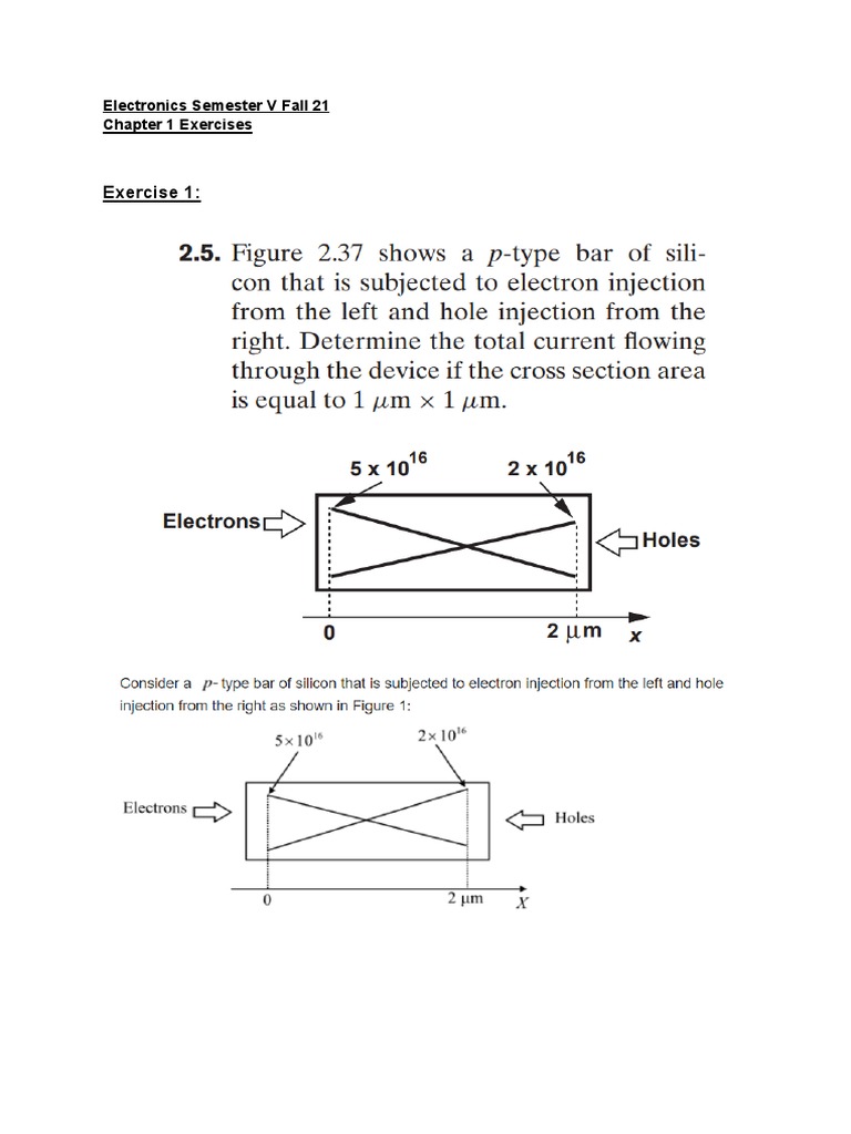 Electronics Chapter 1 Exercises | PDF