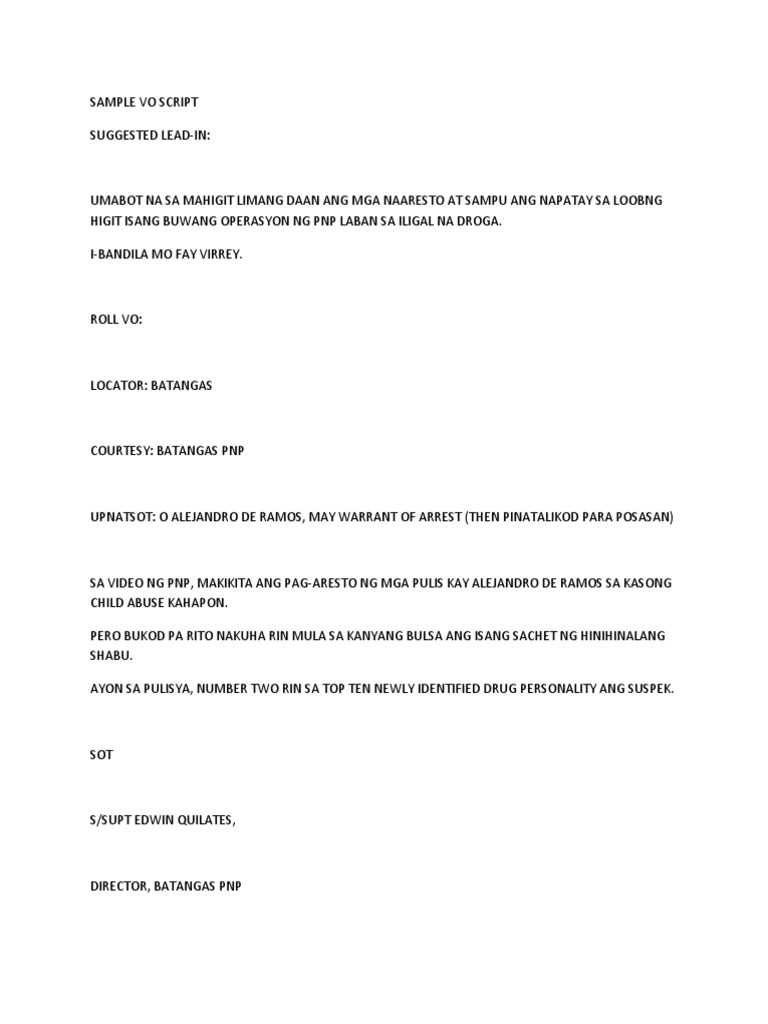How To Write A Vo Script
