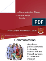 Introduction To Communication Theory: Dr. Gerby R. Muya Faculty