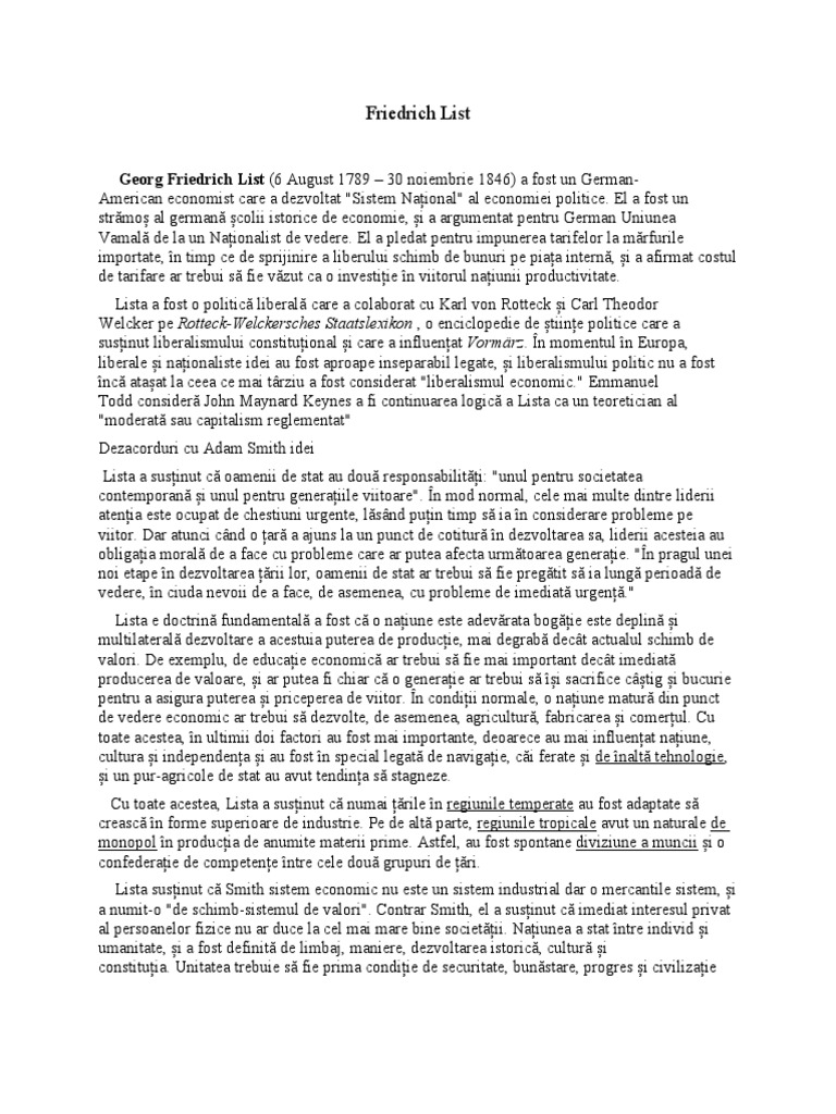 Friedrich List | PDF