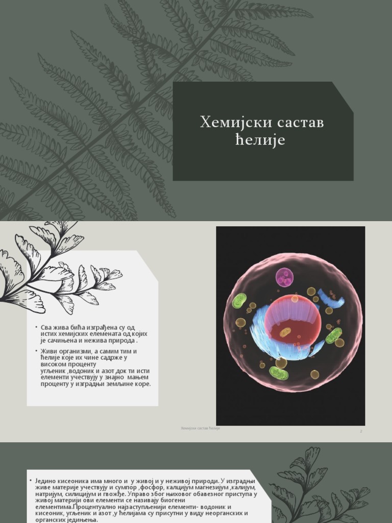 Хемијски састав ћелије | PDF