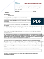 Case Analysis Worksheet