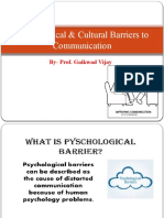 Psychological & Cultural Barriers To Communication: By-Prof. Gaikwad Vijay