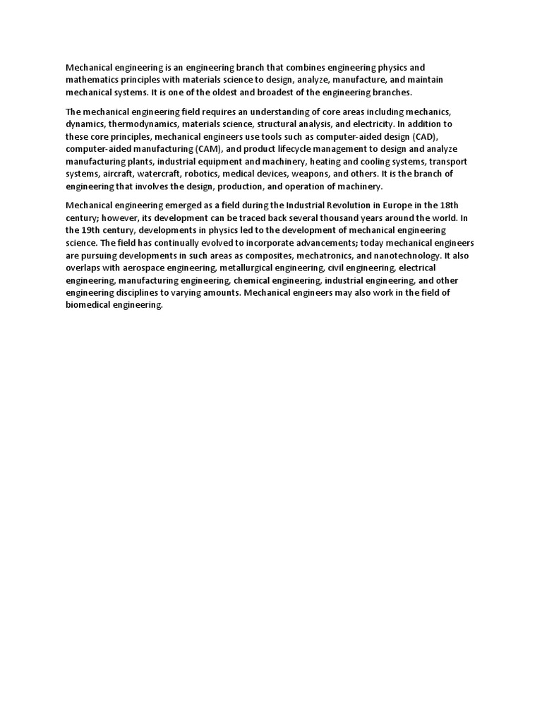 Evolution of Mechanical Engineering | PDF | Art | Science & Mathematics