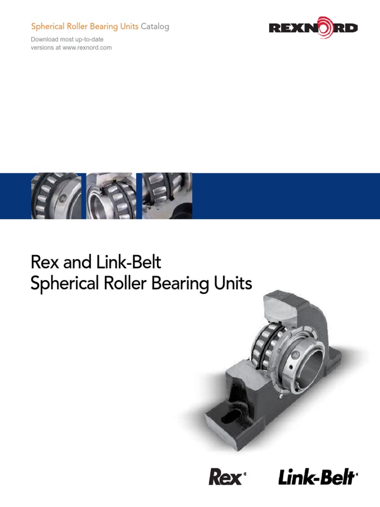 BR2 001 Rex and Link Belt Spherical Roller Bearings Catalog PDF