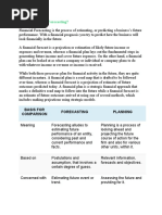 What Is Financial Forecasting?: Basis For Comparison Forecasting Planning