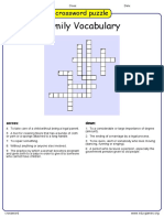 3) Family Crossword Vocabulary