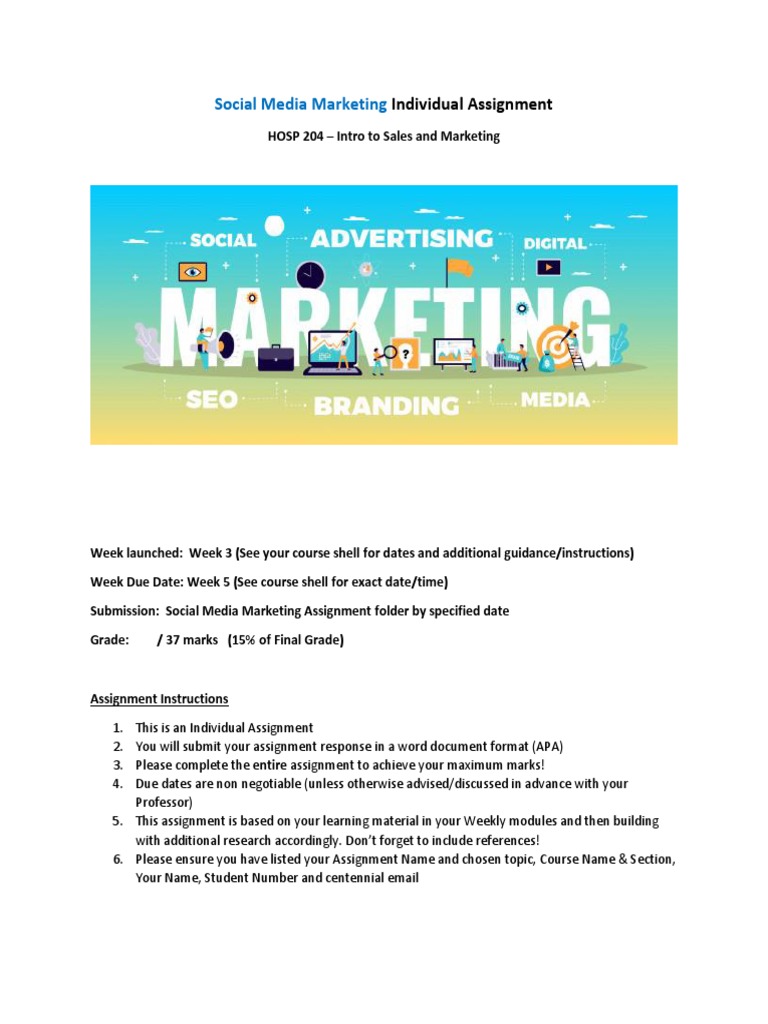 Social Media Marketing Assignment Guide | PDF | Social Media | Popular ...