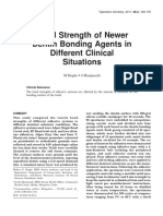 Bond Strength of Newer Dentin Bonding Agents in Different Clinical Situations