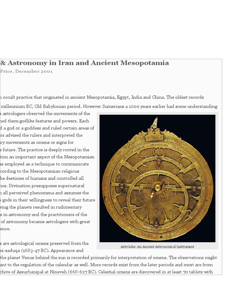 Astrology & Astronomy in Iran and Ancient Mesopotamia | PDF | Ptolemy |  Astrology
