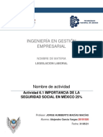 Actividad 6.1 IMPORTANCIA DE LA SEGURIDAD SOCIAL EN MÉXICO 25%