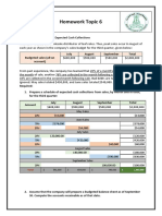 Homework Topic 6: EXERCISE 8-1 Schedule of Expected Cash Collections