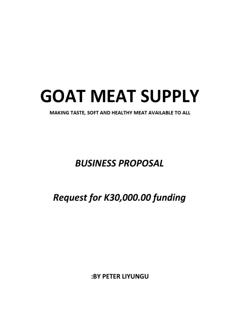 Goat Meat Supply Business Proposal PDF Meat Goat