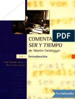 Comentario A Ser y Tiempo Vol 1 Introduccion - Jorge Eduardo Rivera