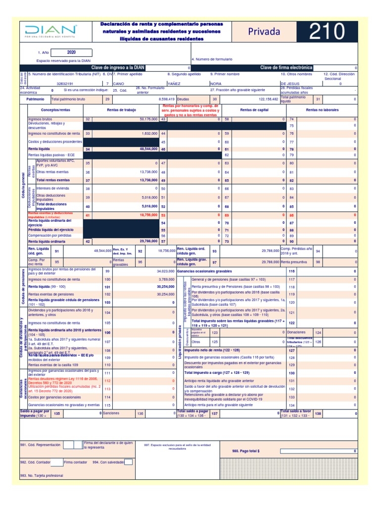 Formulario 210 | Descargar gratis PDF | Pagos | Economias