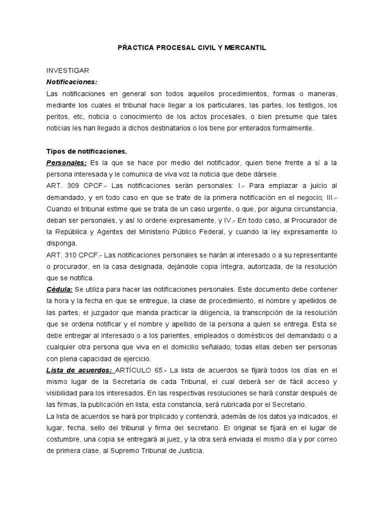 Practica Procesal Civil y Mercantil | PDF | Demanda judicial ...