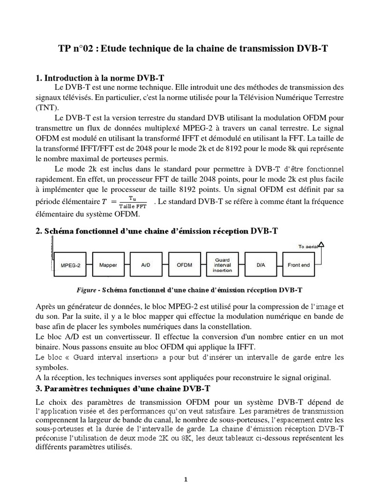 Étude technique sur DVB-T et OFDM | PDF | Orthogonal Frequency Division ...