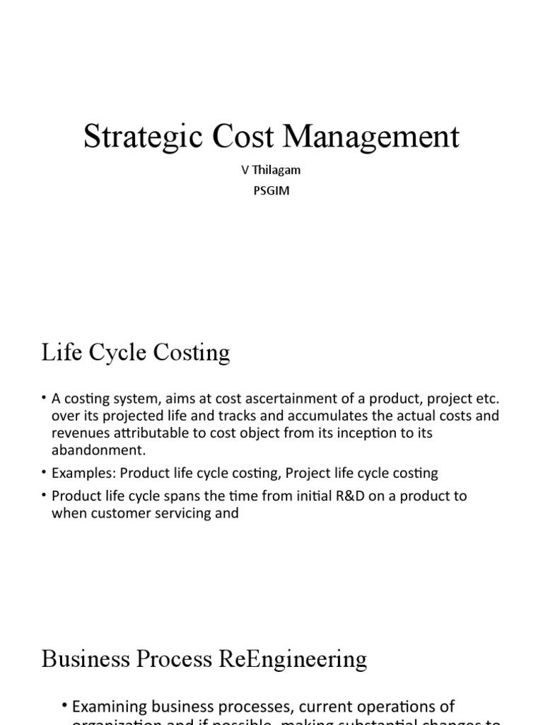 Strategic Cost Management Techniques | PDF | Inventory | Quality Assurance