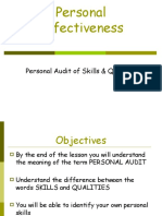 Personal Effectiveness: Audit of Skills & Qualities