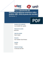 S1 - Tarea 1.1 Resolución de Ejerciciosproblemas Prácticos Sobre Análisis ABC, EOQ & Punto de Reorden