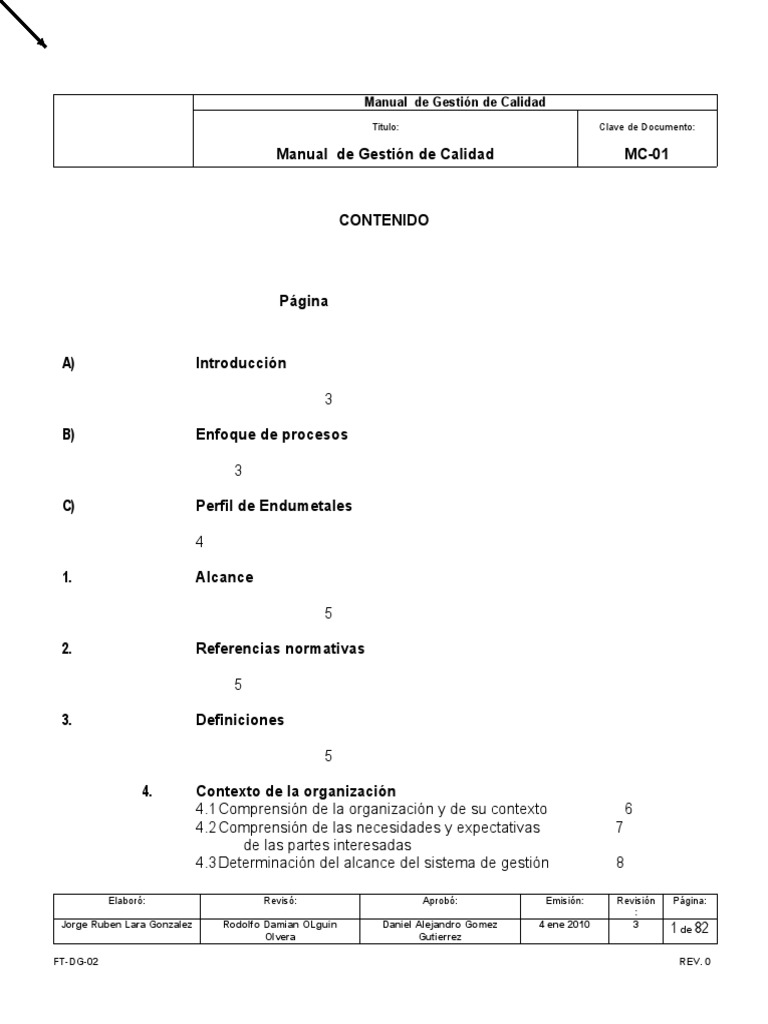 Manual de Calidad ISO 9001 - 2015 | PDF | Calidad (comercial) | Sistema ...