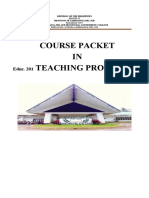 Course Packet IN Teaching Profession: Educ. 201