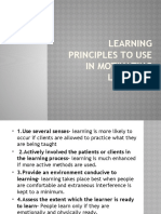Learning Principles To Use in Motivating Learners