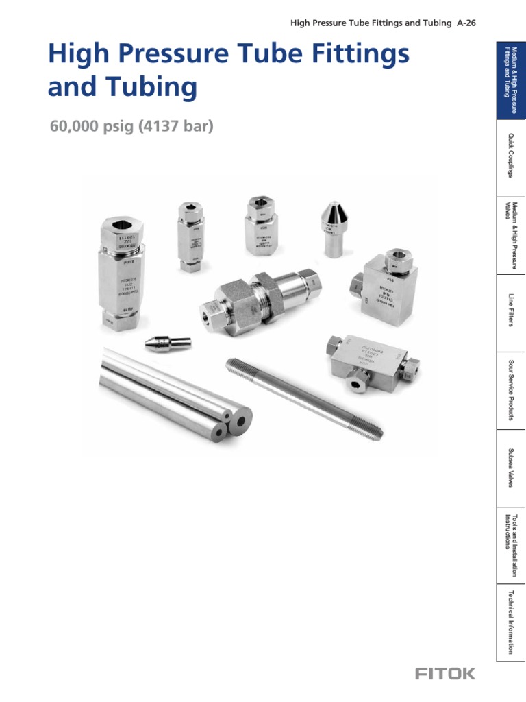High Pressure Tube Fittings and Tubing PDF Pipe (Fluid Conveyance