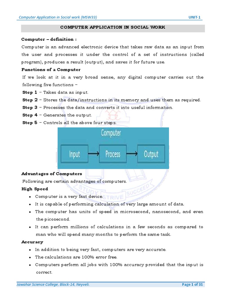 Computer Applications in Social Work | PDF | Computer Data Storage ...