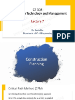 CE 308 Construction Technology and Management: Dr. Santu Kar Department of Civil Engineering