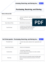 Purchasing, Receiving and Storing Food Supplies Study Guide