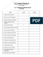 B.E.S.T. College of Polomolok, Inc.: Grade 10 - Einstein Vaccination Status