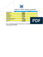 Código Da Turma Do 7º Ano B