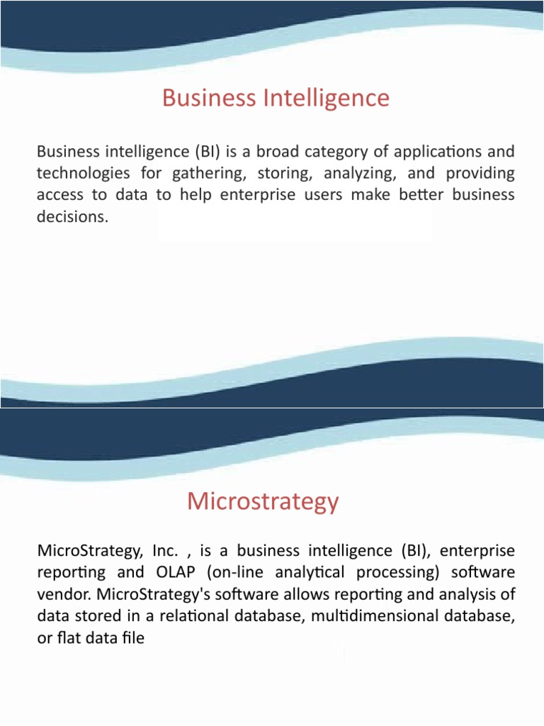 MicroStrategy: BI Reporting and Analysis Tool | PDF | Computers